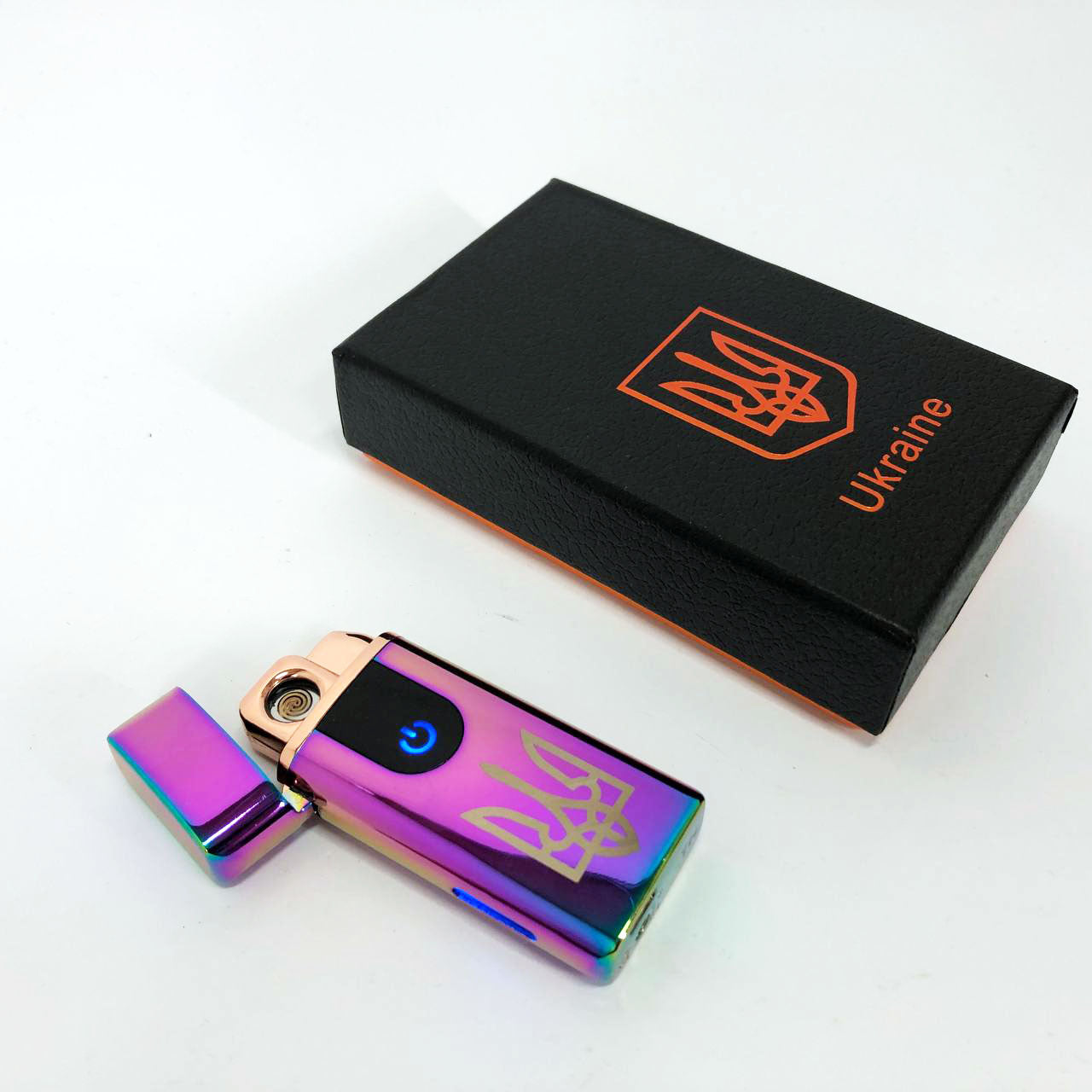 Электрическая и газовая зажигалка Украина, аккумуляторная зажигалка спиральная HL-431. Цвет: хамелеон