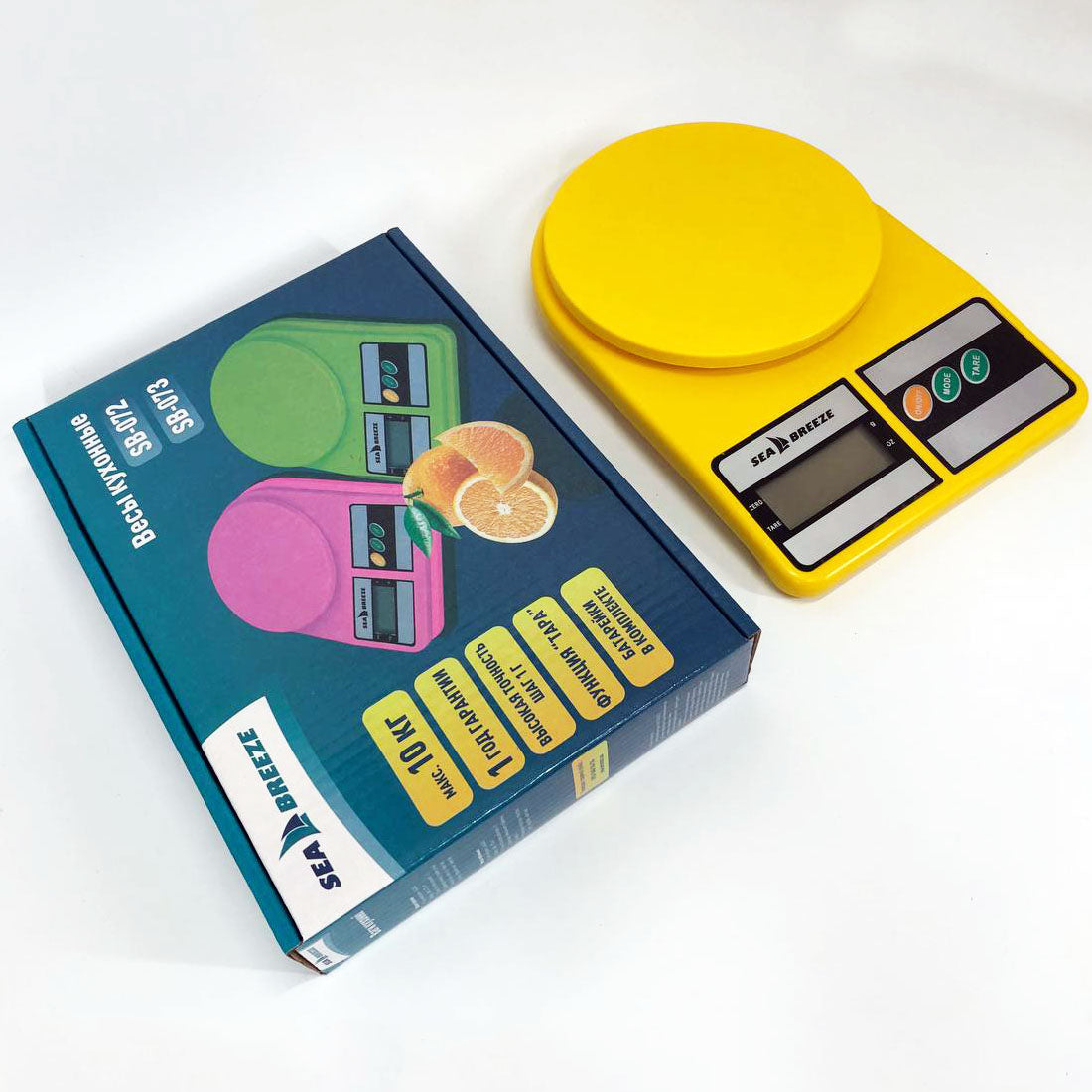 Весы кухонные SeaBreeze SB-071, Электрические кухонные весы, Точные кухонные весы. Цвет: желтый