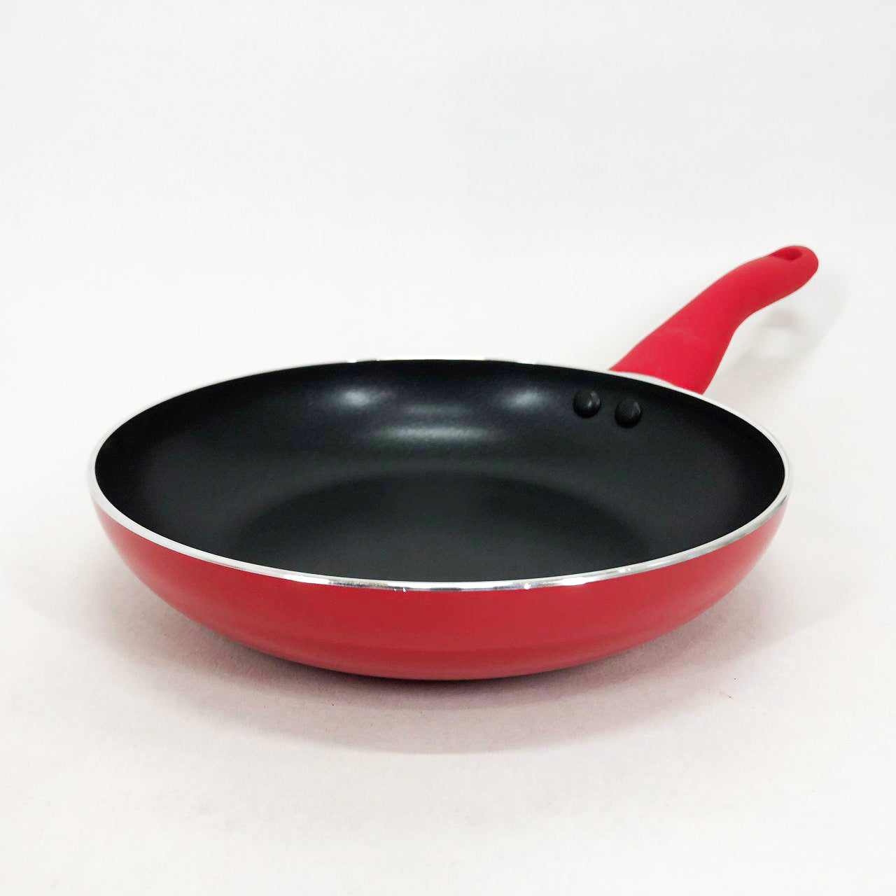 Сковорода Con Brio CB-2014 с антипригарным покрытием Pfluon 20 см, качественная сковорода. Цвет: красный