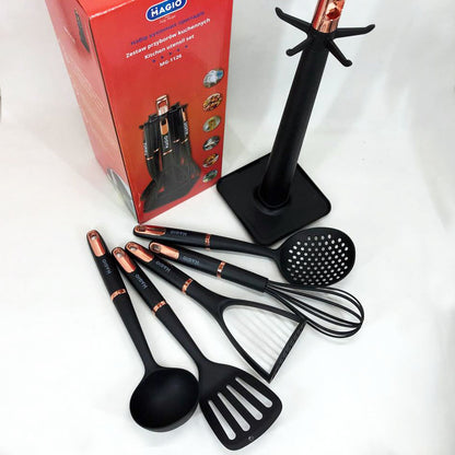 Набор кухонных приборов Magio MG-1126, набор силиконовых приборов для кухни, набор нейлоновых поварешек
