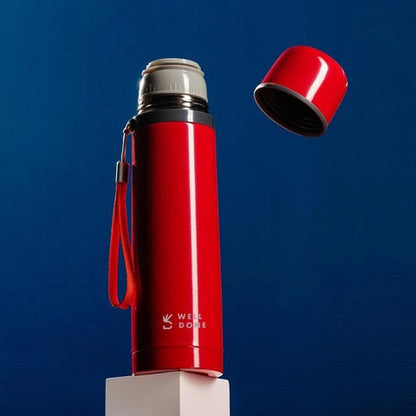 Термос вакуумный Well Done WD-7153R 350 мл, Качественный термос для дома, для напитков. Цвет: красный