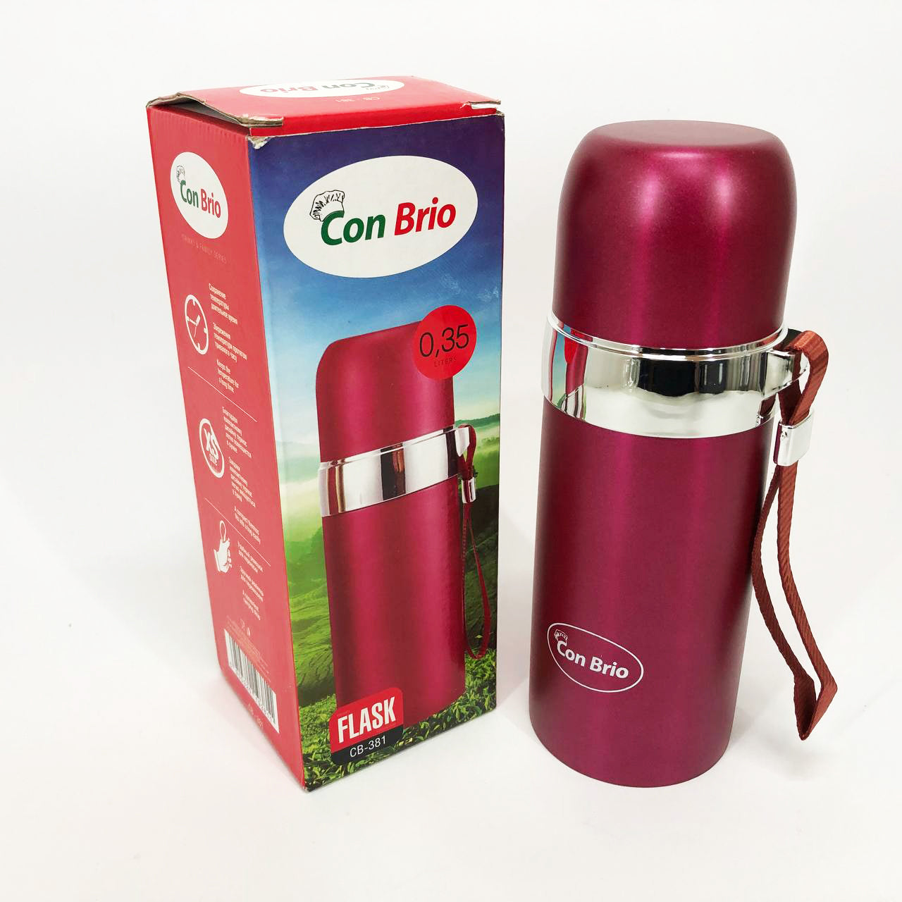 Термос Con Brio CB-381 Gold 0,35л, Термос для питної води, Якісний термос для дому.