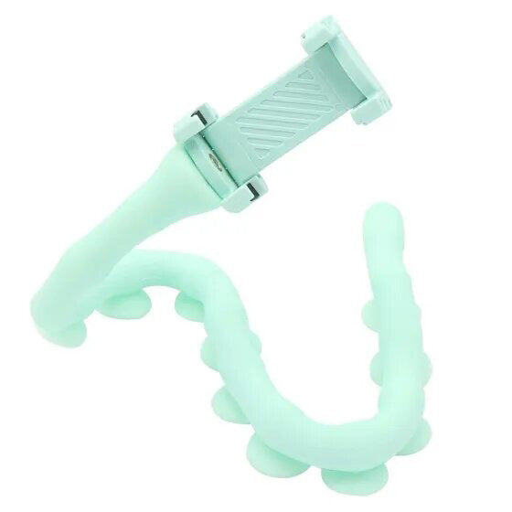 Гибкий держатель для телефона с присосками универсальный Cute Worm Lazy Holder. Цвет: голубой