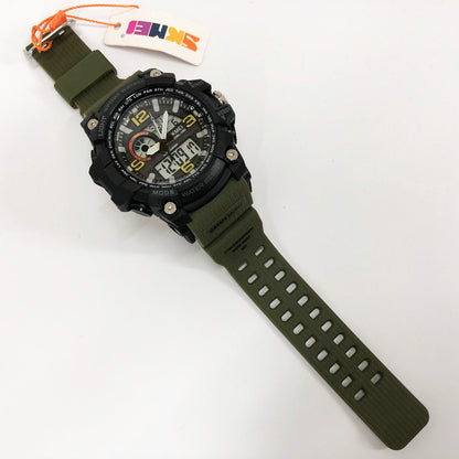 Часы наручные мужские SKMEI 1283AG ARMY GREEN, армейские часы противоударные. Цвет: зеленый