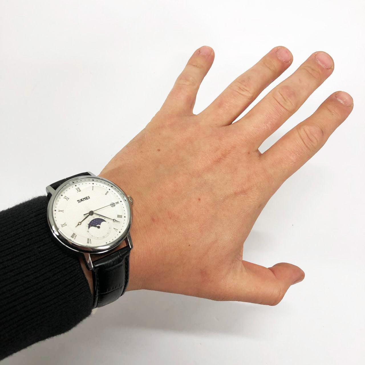 Часы наручные мужские SKMEI 9308SIBK, мужские часы стильные часы на руку, модные мужские часы круглые