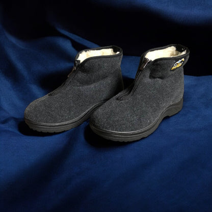 Черевики чоловічі утеплені на застібці 41 розмір, повстяні бурки, домашні чоловічі валянки. Колір: сірий