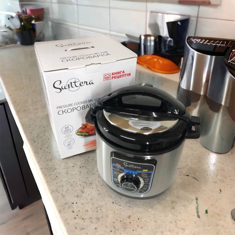 Мультиварка-скороварка SUNTERA SPC-1100 1000 Вт, пароварка для кухни бытовая, антипригарные рисоварки