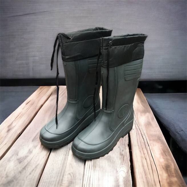 Сапоги мужские резиновые высокие утепленные с подвязкой 44 размер (29 см), сапоги резиновые для рыбалки