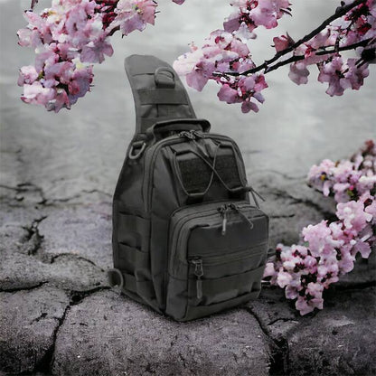 Качественная тактическая сумка, укрепленная мужская сумка рюкзак тактическая слинг. Цвет: черный