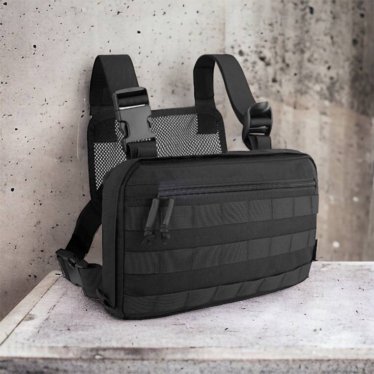 Тактична сумка нагрудна з Cordura 1000D, чоловіче розвантаження чорна