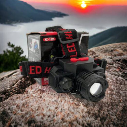 Фонарь налобный Bailong BL-1805 COB XPE аккумуляторный, фонарь на голову для рыбалки, надежный налобный