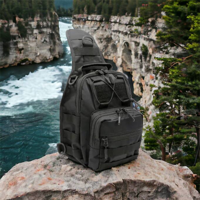 Качественная тактическая сумка, укрепленная мужская сумка рюкзак тактическая слинг. Цвет: черный