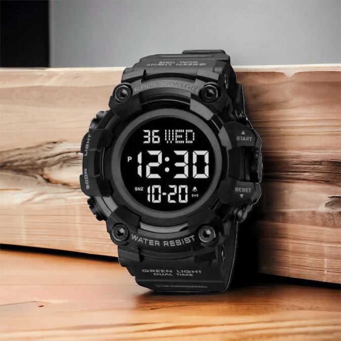 Годинник наручний чоловічий SKMEI 1968BKBK BLACK-BLACK, водостійкий тактичний годинник. Колір: чорний