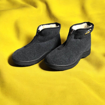 Черевики чоловічі утеплені на застібці 41 розмір, повстяні бурки, домашні чоловічі валянки. Колір: сірий