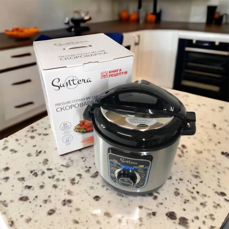 Мультиварка-скороварка SUNTERA SPC-1100 1000 Вт, пароварка для кухни бытовая, антипригарные рисоварки