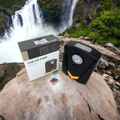 Автомобильный компрессор 12V насос с фонариком, мощный насос для колес автомобиля от прикуривателя