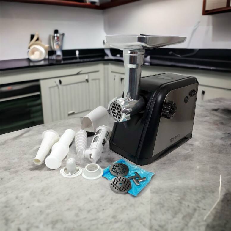 Мясорубка Rainberg RB-672 3000W электрическая с реверсом и соковыжималкой, мясорубка электрическая металл