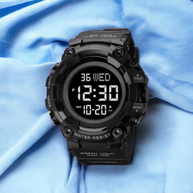 Годинник наручний чоловічий SKMEI 1968BKBK BLACK-BLACK, водостійкий тактичний годинник. Колір: чорний