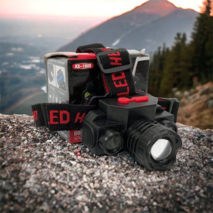 Фонарь налобный Bailong BL-1805 COB XPE аккумуляторный, фонарь на голову для рыбалки, надежный налобный