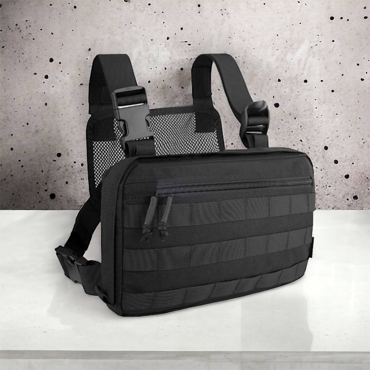 Тактична сумка нагрудна з Cordura 1000D, чоловіче розвантаження чорна