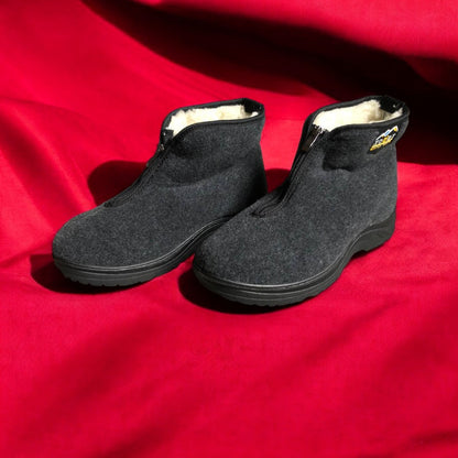 Черевики чоловічі утеплені на застібці 41 розмір, повстяні бурки, домашні чоловічі валянки. Колір: сірий
