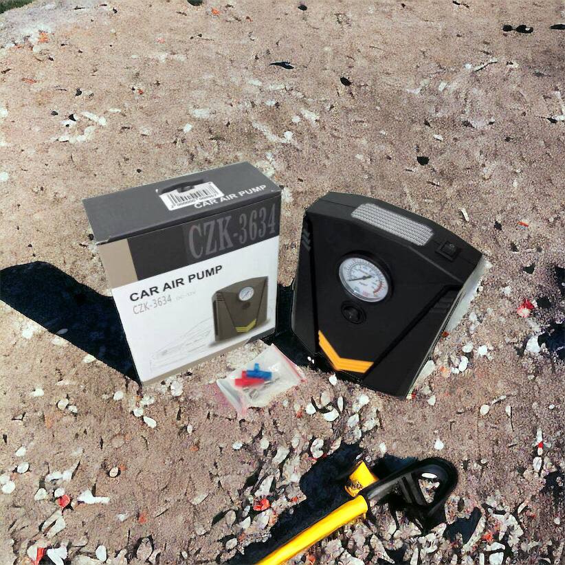 Автомобильный компрессор 12V насос с фонариком, мощный насос для колес автомобиля от прикуривателя