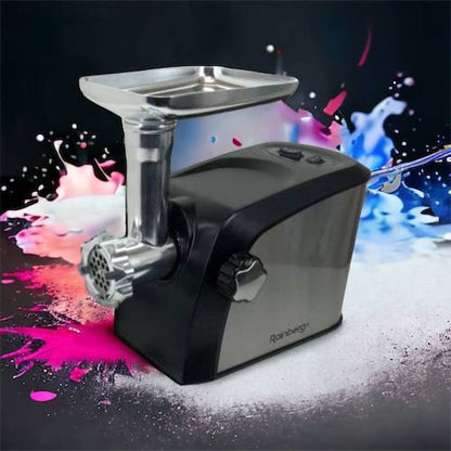 Электрическая мясорубка Rainberg RB-673 с соковыжималкой и шинковкой 9 насадок 3000W с реверсом