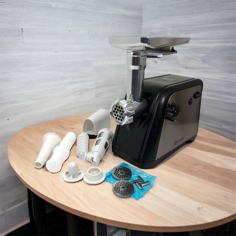 Мясорубка Rainberg RB-672 3000W электрическая с реверсом и соковыжималкой, мясорубка электрическая металл