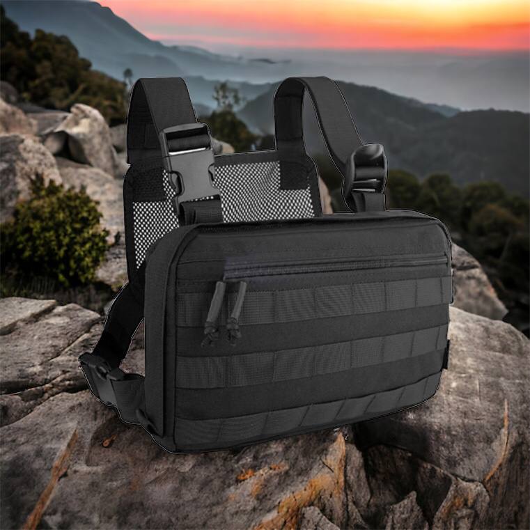 Тактична сумка нагрудна з Cordura 1000D, чоловіче розвантаження чорна
