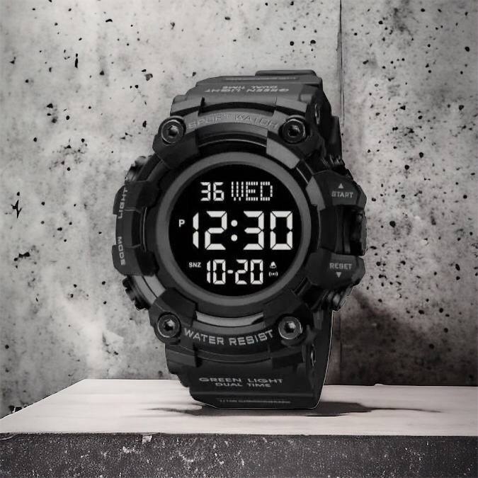 Годинник наручний чоловічий SKMEI 1968BKBK BLACK-BLACK, водостійкий тактичний годинник. Колір: чорний