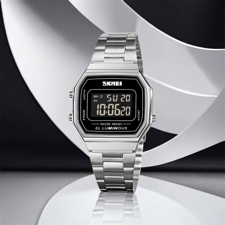 Часы наручные мужские SKMEI 1647SI, армейские часы противоударные, модные мужские часы