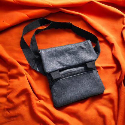 Тактична шкіряна сумка з кобурою, чоловічий месенджер, барсетка - чорний слінг, чоловіча сумка через плече