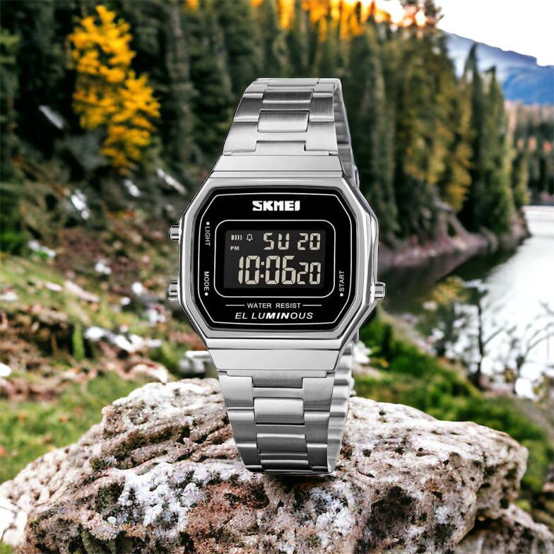 Часы наручные мужские SKMEI 1647SI, армейские часы противоударные, модные мужские часы
