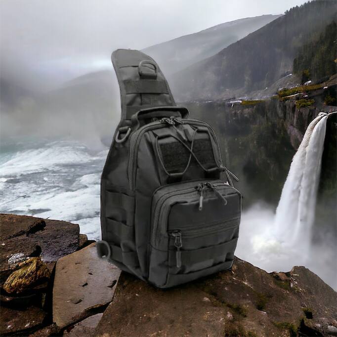 Качественная тактическая сумка, укрепленная мужская сумка рюкзак тактическая слинг. Цвет: черный