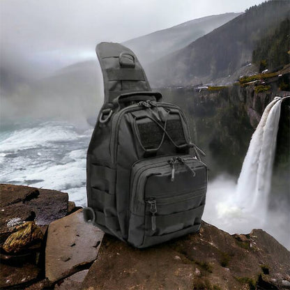 Качественная тактическая сумка, укрепленная мужская сумка рюкзак тактическая слинг. Цвет: черный