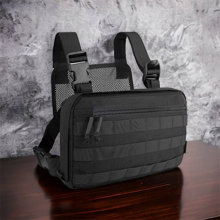 Тактична сумка нагрудна з Cordura 1000D, чоловіче розвантаження чорна