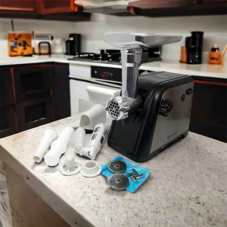 Мясорубка Rainberg RB-672 3000W электрическая с реверсом и соковыжималкой, мясорубка электрическая металл