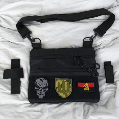 Сумка тактична чорна для прихованого носіння з кобурою, чоловічий месенджер із кордури