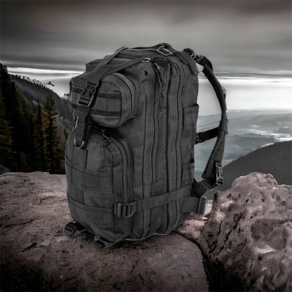 Тактический рюкзак Tactic 1000D для военных, охоты, рыбалки,  походов, путешествий и спорта. Цвет: черный