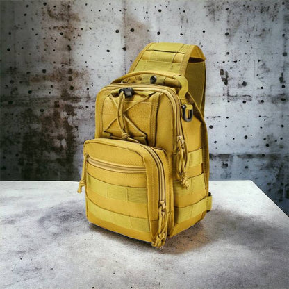 Качественная тактическая сумка, укрепленная мужская сумка рюкзак тактическая слинг. Цвет: койот