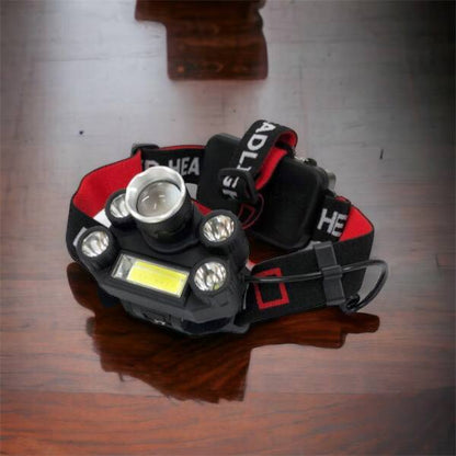 Фонарик налобный Bailong BL-T64-T6+4XPE, светодиодный фонарь на лоб, мощный налобный фонарь для рыбалки