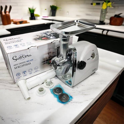Мясорубка Suntera SMG-5418W, электромясорубка для дома, мясорубка с металлическим редуктором