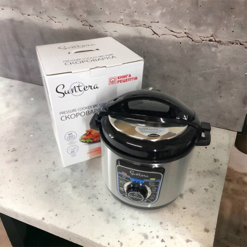 Мультиварка-скороварка SUNTERA SPC-1100 1000 Вт, пароварка для кухни бытовая, антипригарные рисоварки