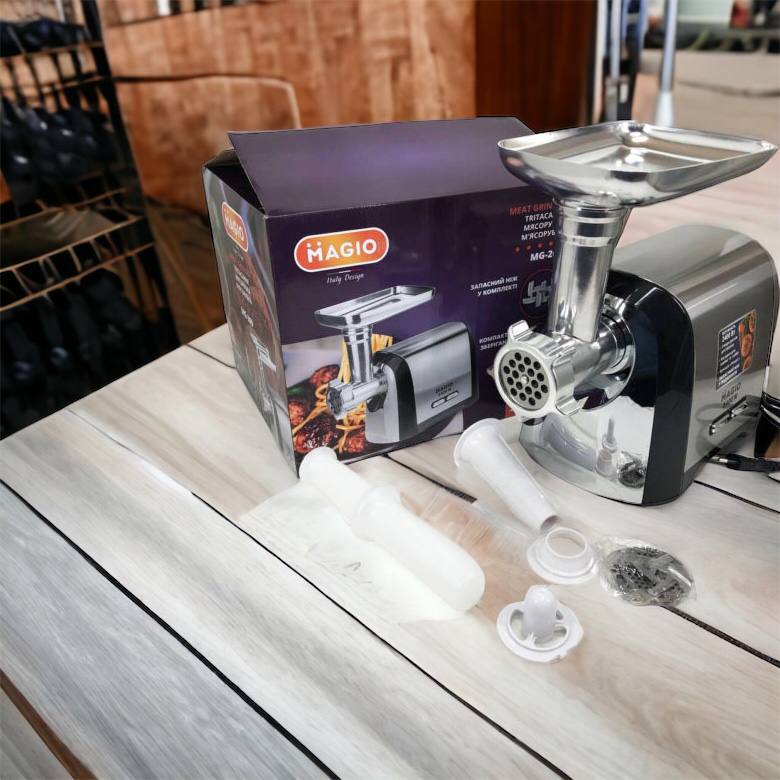 Мясорубка Magio MG-269, 2400 W, мясорубка электрическая металл, мясорубка с металлическим редуктором