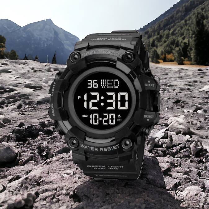 Годинник наручний чоловічий SKMEI 1968BKBK BLACK-BLACK, водостійкий тактичний годинник. Колір: чорний