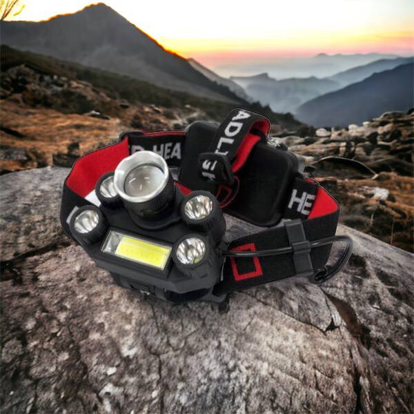 Фонарик налобный Bailong BL-T64-T6+4XPE, светодиодный фонарь на лоб, мощный налобный фонарь для рыбалки