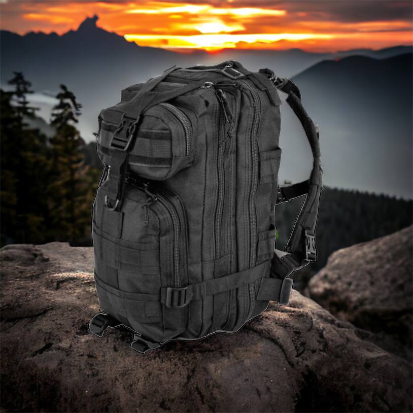 Тактический рюкзак Tactic 1000D для военных, охоты, рыбалки,  походов, путешествий и спорта. Цвет: черный
