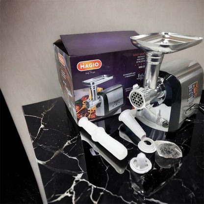 Мясорубка Magio MG-269, 2400 W, мясорубка электрическая металл, мясорубка с металлическим редуктором