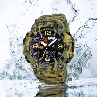 Часы наручные мужские SKMEI 1520CMGN CAMO GREEN, часы военные мужские, для военнослужащих. Цвет: камуфляж