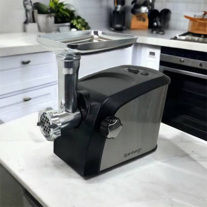 Электрическая мясорубка Rainberg RB-673 с соковыжималкой и шинковкой 9 насадок 3000W с реверсом